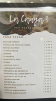 Bar Restaurante La Canya 3 menu