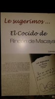 Rincon De Macaya menu