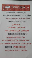 Taperia El Bokao menu