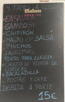 Mariola Onil menu