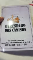 Merendero 2 Caminos menu