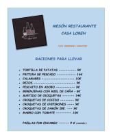 Meson Casa Loren menu