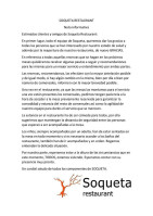 Soqueta menu