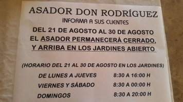 Los Jardines Del Asador menu