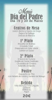 La Piscina Salon De Bodas menu