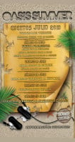 The Oasis menu