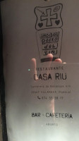Casa Riu menu