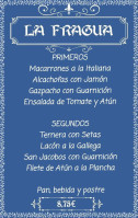 Bar Restaurante La Fragua menu