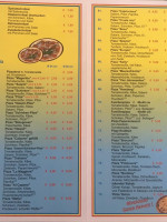 The Red Cow menu