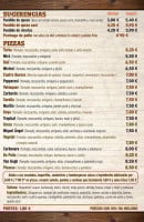 The Prince Albert menu