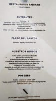 Cafe Parisien menu