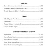 La Cava menu