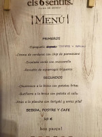 Els 6 Sentits menu