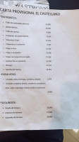 Rincon De La Mancha menu