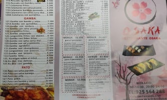 Osaka menu