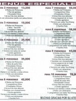 Casa Xu La Canyada menu