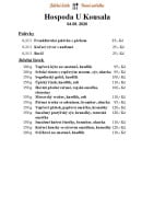 Hospoda U Kousala menu