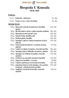 Hospoda U Kousala menu