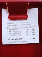 Jamrockbar menu