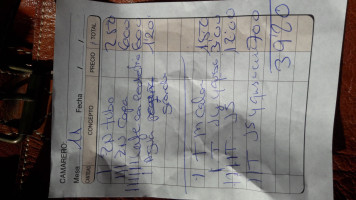 Los Mellizos menu