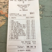 El Punto De Encuentro menu