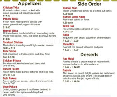 La Tasca, Lubrin menu