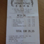 Restaurante Hong Kong Carte