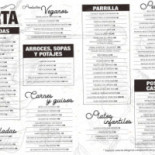 Parrilla Sidrería Los Sauces menu