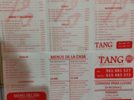 Chino Tang menu