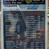 Club Tsunami Cafeteria Bocateria menu