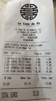 La Casa De Xu menu