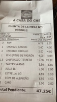 A Casa Do Che menu