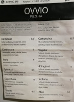 Pizzeria Ovvio menu