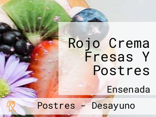 Rojo Crema Fresas Y Postres